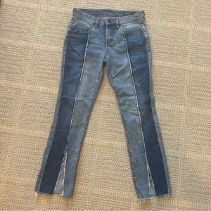 Blank NYC Skinny Classique Colorblock Split Hem Denim Jeans Womens sz 27